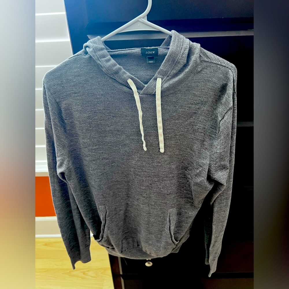 J. Crew Lightweight Pullover Hoodie Gray Shirt Men's/Unisex Medium